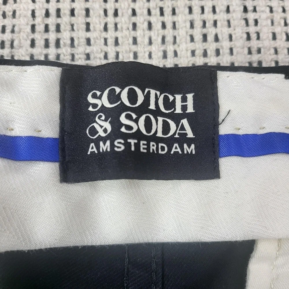 Scotch & Soda Pants Mens 33x32 Black Mott Chino Slim Straight Leg Casual - Picture 3 of 10
